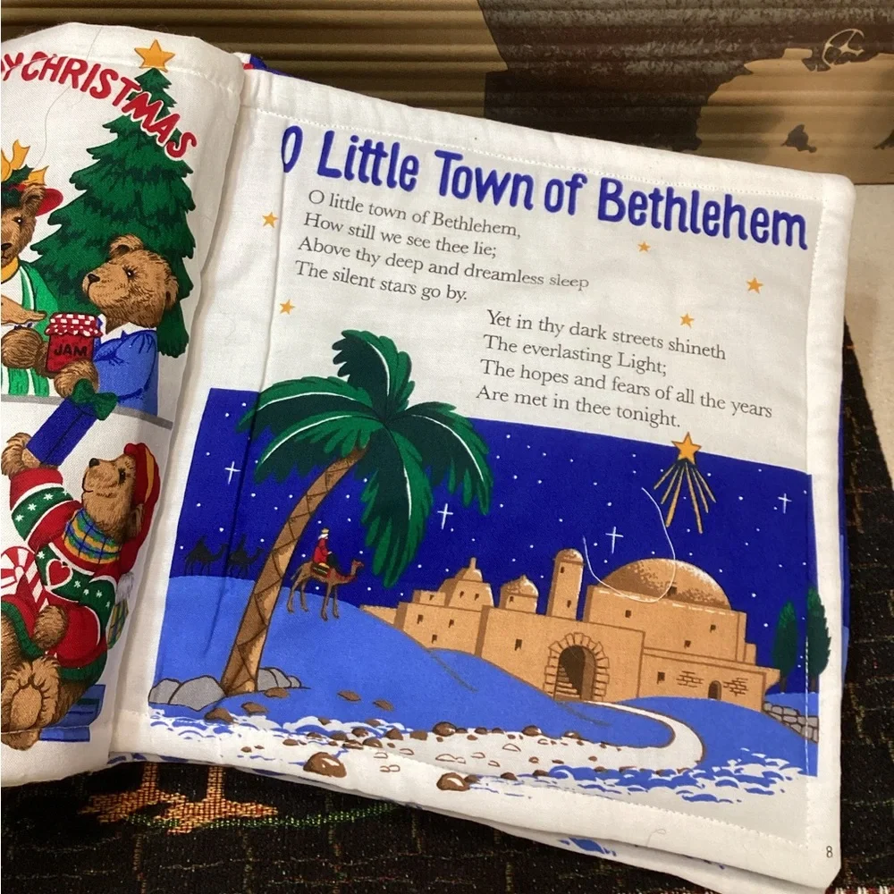 Handmade Cloth Merry Christmas Songbook Great Gift 10 Pages Large Size